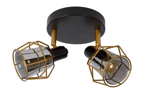 Lucide NILA - Ceiling spotlight - 2xE14 - Black - turned off